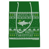 Dreaming van de grote witte kerstrondjes medium cadeauzakje (Voorkant)