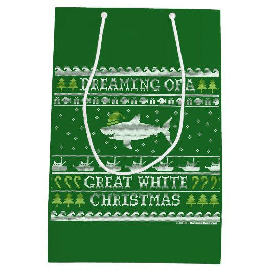 Dreaming van de grote witte kerstrondjes medium cadeauzakje (Achterkant)