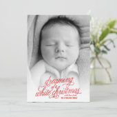 Dreaming van de kerstfotokaart feestdagenkaart (Staand voorkant)