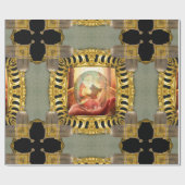 Dreaming van de Kerstman op de nacht van de winter Cadeaupapier (Vlak)