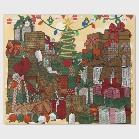 Dreaming van de kerstochtend! cadeaupapier (Vlak)