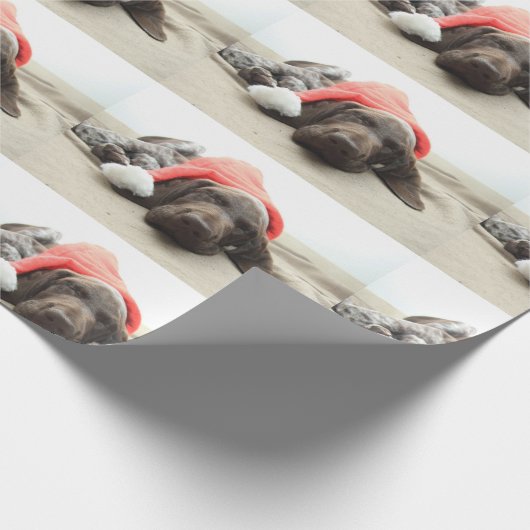 Dreaming van de Santa - Duitse Shorthair Puppy Cadeaupapier (Hoek)