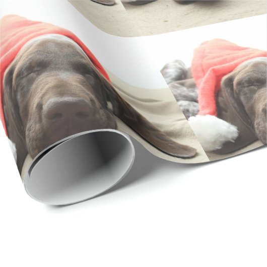 Dreaming van de Santa - Duitse Shorthair Puppy Cadeaupapier (Rol Hoek)