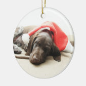 Dreaming van de Santa - Duitse Shorthair Puppy Keramisch Ornament (Links)