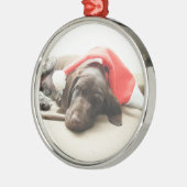 Dreaming van de Santa - Duitse Shorthair Puppy Metalen Ornament (Links)