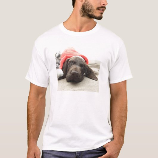 Dreaming van de Santa - Duitse Shorthair Puppy T-shirt (Voorkant)