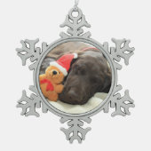 Dreaming van de Santa - Duitse Shorthair Puppy Tin Sneeuwvlok Ornament (Voorkant)