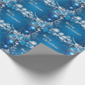 Dreaming van een blauw kerstfeest cadeaupapier (Hoek)