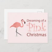 Dreaming van een roze kerst briefkaart (Voorkant / Achterkant)