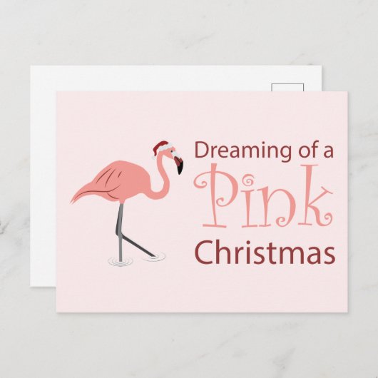Dreaming van een roze kerst briefkaart (Voorkant / Achterkant)