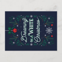 Dreaming van een White Kerstmis Briefkaart