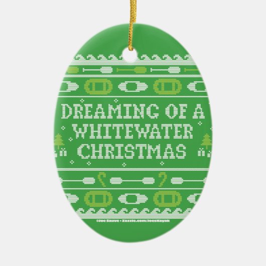Dreaming van een Whitewater-kerst Keramisch Ornament (Voorkant)