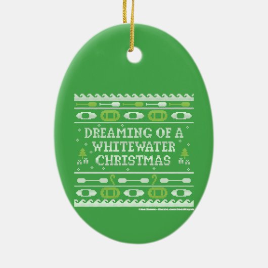 Dreaming van een Whitewater-kerst Keramisch Ornament (Achterkant)