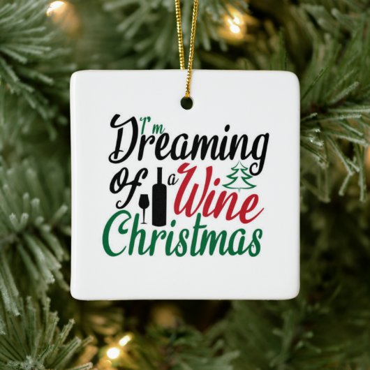DREAMING VAN EEN "WIJNCHRISTMAS"-KERAMISCHE AANDUI KERAMISCH ORNAMENT (Boom)