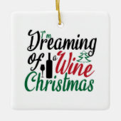 DREAMING VAN EEN "WIJNCHRISTMAS"-KERAMISCHE AANDUI KERAMISCH ORNAMENT (Voorkant)