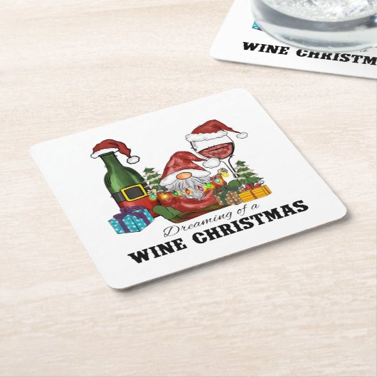 Dreaming van een Wijnkerst Kartonnen Onderzetters (Schuin)