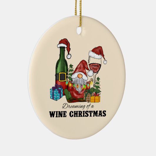 Dreaming van een Wijnkerst Keramisch Ornament (Rechts)