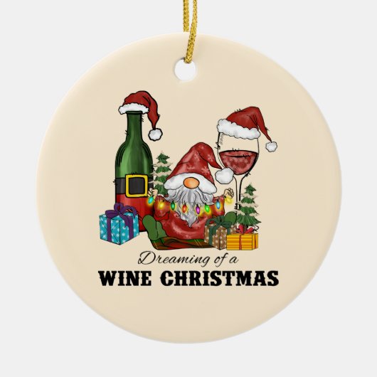Dreaming van een Wijnkerst Keramisch Ornament (Voorkant)