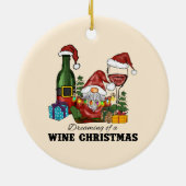 Dreaming van een Wijnkerst Keramisch Ornament (Achterkant)