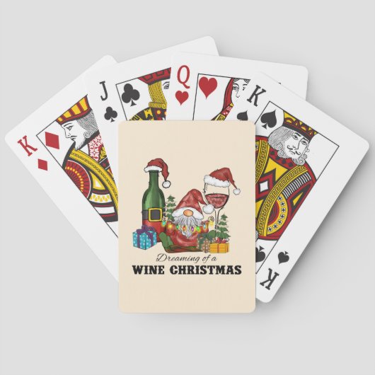 Dreaming van een Wijnkerst Pokerkaarten (Achterkant)