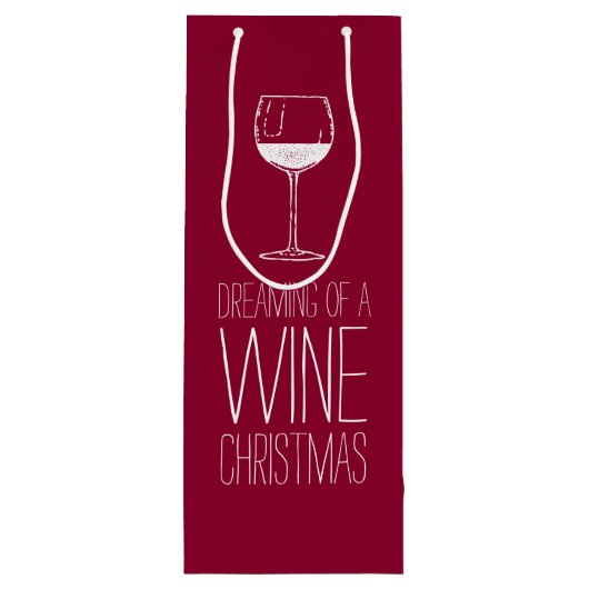 Dreaming van een Wijnkerst | Rode en witte feestda Wijn Cadeautas (Achterkant)