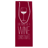 Dreaming van een Wijnkerst | Rode en witte feestda Wijn Cadeautas (Voorkant)