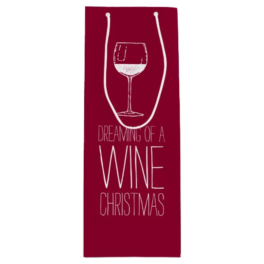 Dreaming van een Wijnkerst | Rode en witte feestda Wijn Cadeautas (Voorkant)