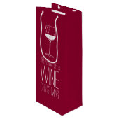 Dreaming van een Wijnkerst | Rode en witte feestda Wijn Cadeautas (Voorkant Gekanteld)