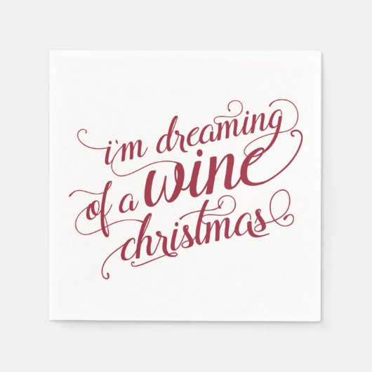 Dreaming van een Wijnkerst | Rode en witte partij Servet (Voorkant)