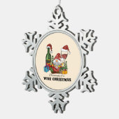 Dreaming van een Wijnkerst Tin Sneeuwvlok Ornament (Rechts)