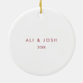 Dreaming van een Wijnkerst | Wit en rood Keramisch Ornament (Achterkant)