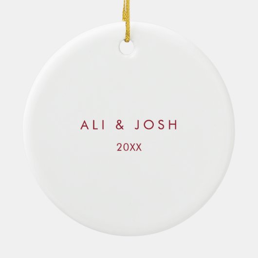 Dreaming van een Wijnkerst | Wit en rood Keramisch Ornament (Achterkant)