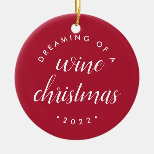 Dreaming van een Wine-kerstfoto Keramisch Ornament (Voorkant)