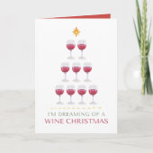 Dreaming van een Wine Xmas Holiday-kerstkaart Kaart (Voorkant)