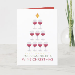Dreaming van een Wine Xmas Holiday-kerstkaart Kaart