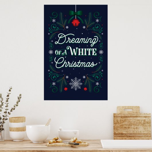 Dreaming van een wit kerstPoster 24x36 Poster (Keuken)
