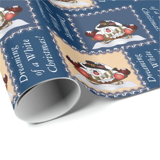 Dreaming van een witte kerst cadeaupapier (Rol Hoek)