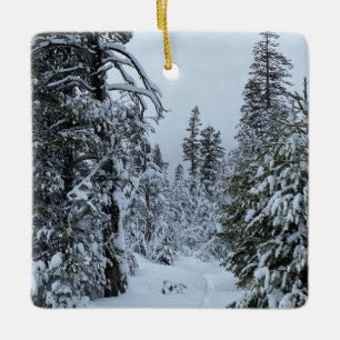 Dreaming van een witte kerst keramisch ornament