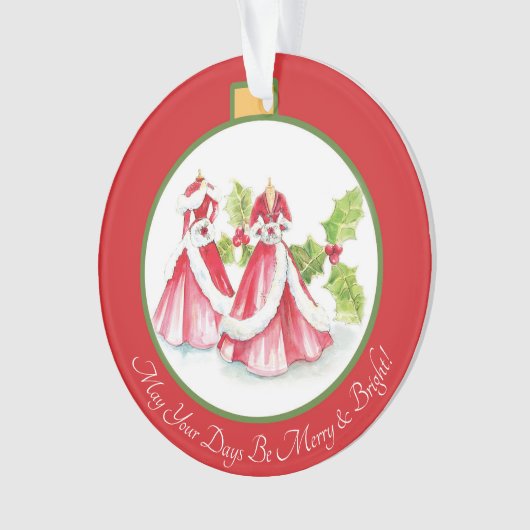 Dreaming van een witte kerstversiering ornament (voorkant)