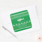Dreaming van Great White KerstGreen Vierkante Sticker (Envelop)