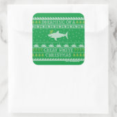 Dreaming van Great White KerstGreen Vierkante Sticker (Tas)