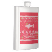 Dreaming van Great White Kerstmis Ugly Sweater Heupfles (Rechts)