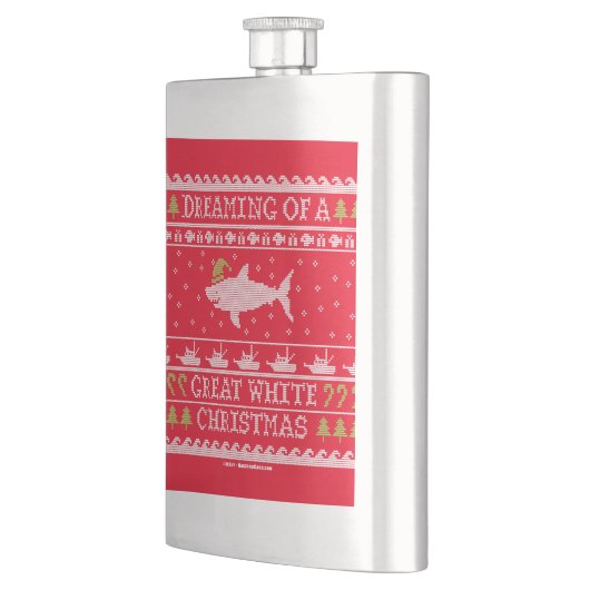 Dreaming van Great White Kerstmis Ugly Sweater Heupfles (Links)