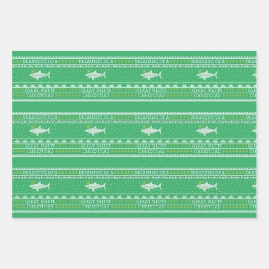 Dreaming van grote witte haai Ugly Sweater Inpakpapier Vel (Voorkant 2)