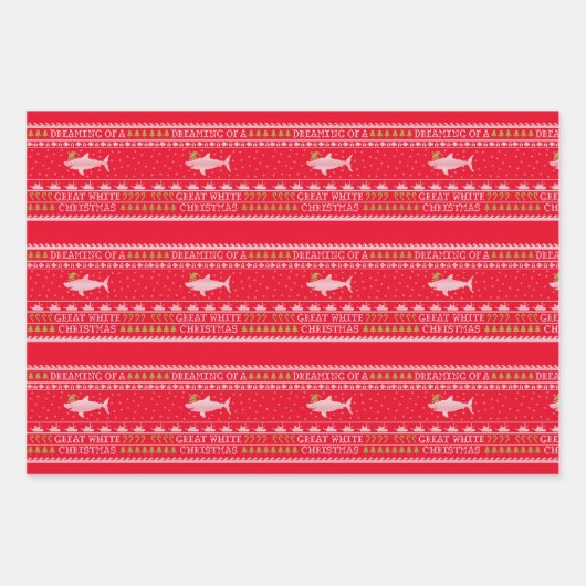Dreaming van grote witte haai Ugly Sweater Inpakpapier Vel (Voorkant)