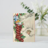 Dreaming van het kerstretro-briefkaart feestdagenkaart (Staand voorkant)