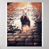 Dreaming van kattenleeuw, grappige kat-cadeau poster (Voorkant)