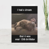 *DREAMING VAN U OP UW** 13e BIRTHDAY KAART (Voorkant)