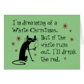 Dreaming van White Kerstmis Funny Wine Cat (Voorkant Horizontaal)