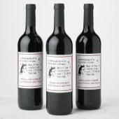 Dreaming van White Kerstmis Funny Wine Cat Wijn Etiket (Flessen)